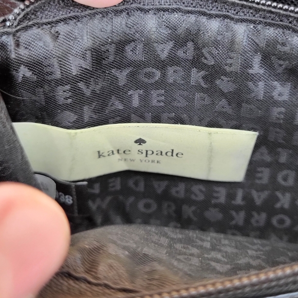 Kate Spade Black, Pink & White Striped Wristlet, Signature Logo on Inside, EUC - Picture 5 of 5